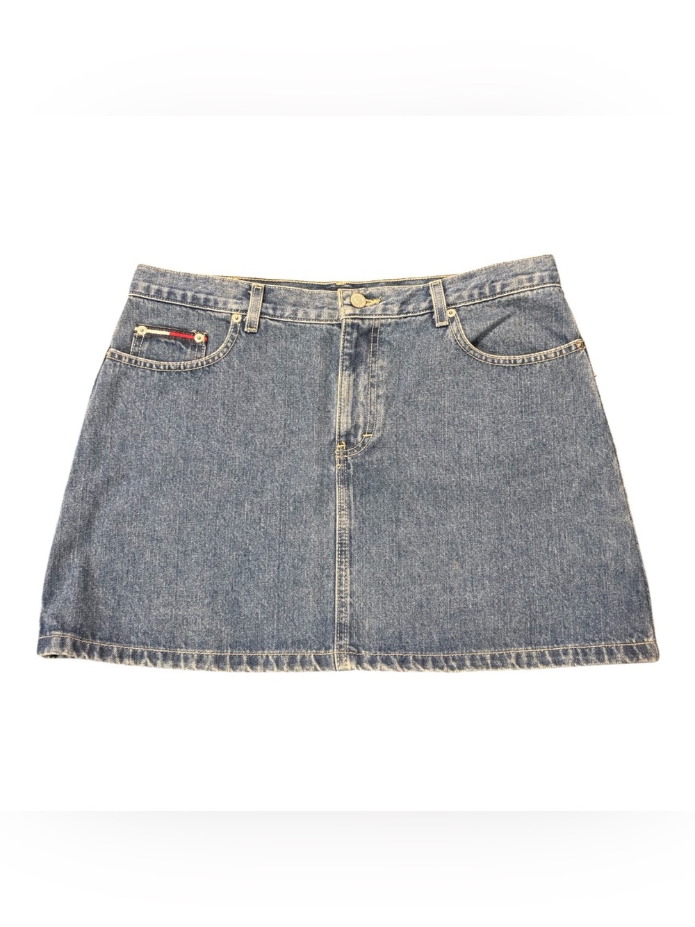 Y2K Tommy Jeans Blue Denim Mini Skirt - Casual Women's Skirt